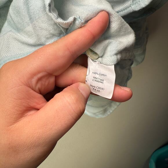 J. Crew Women's Cotton Button Striped Flannel Shirt Light Blue Size X-Small - Picture 5 of 6